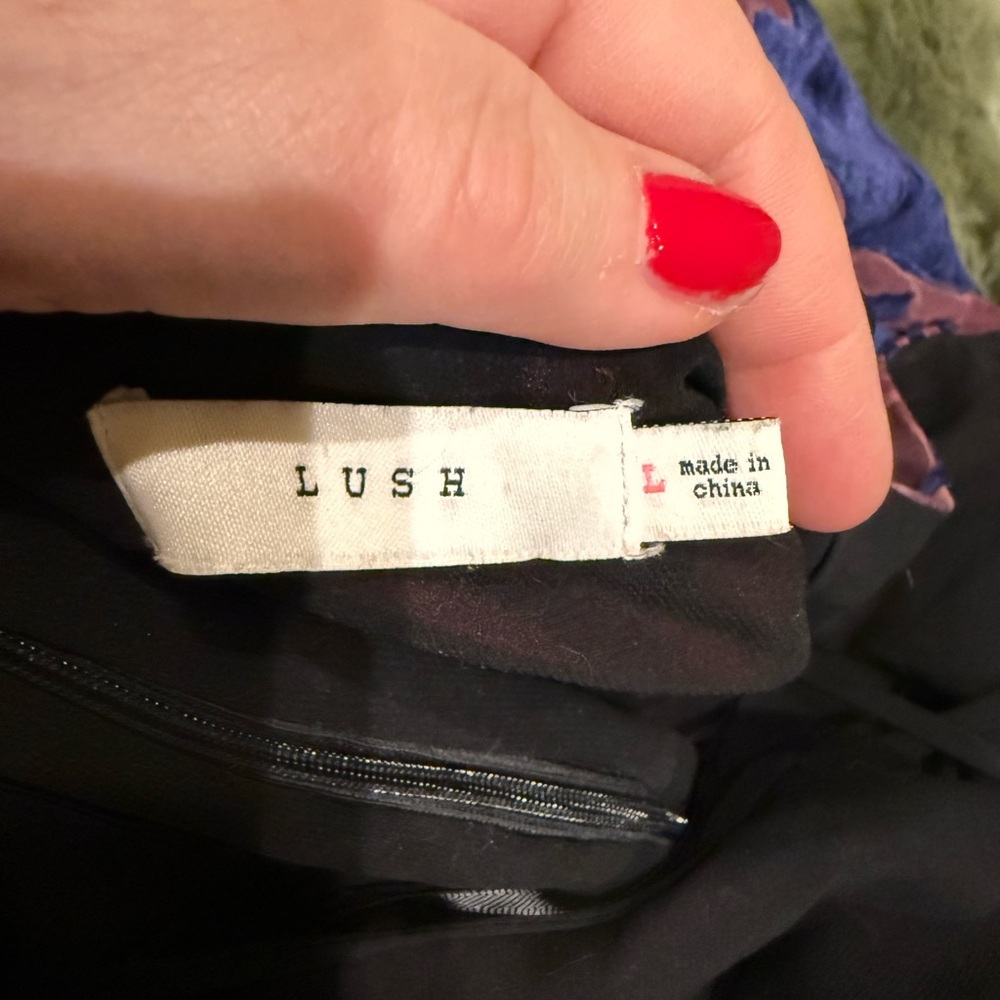 Lush Velvet Floral Romper - Navy and Reddish Pink - Picture 7 of 8